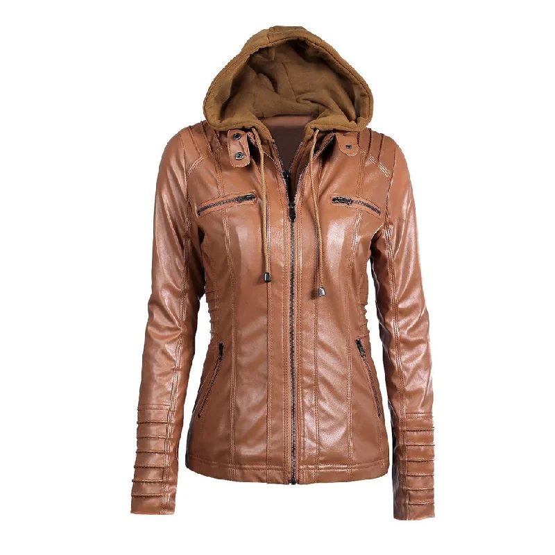 Autumn Winter Women  Leather Jacket