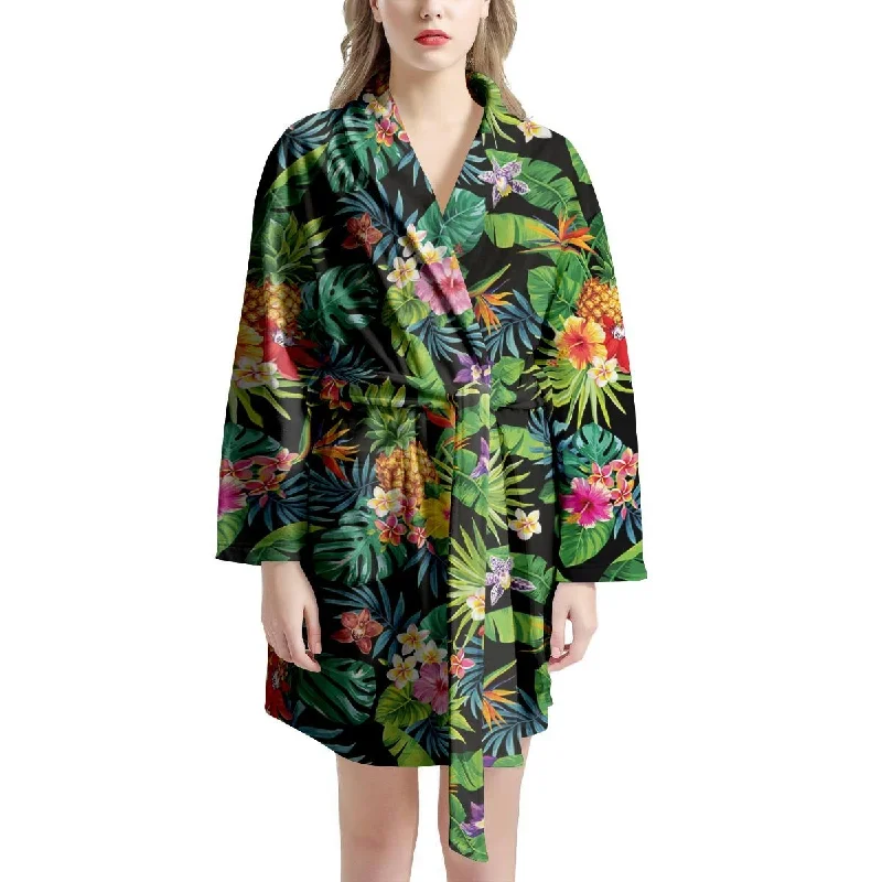 Tropical Hawaiian Floral Print Women's Robe