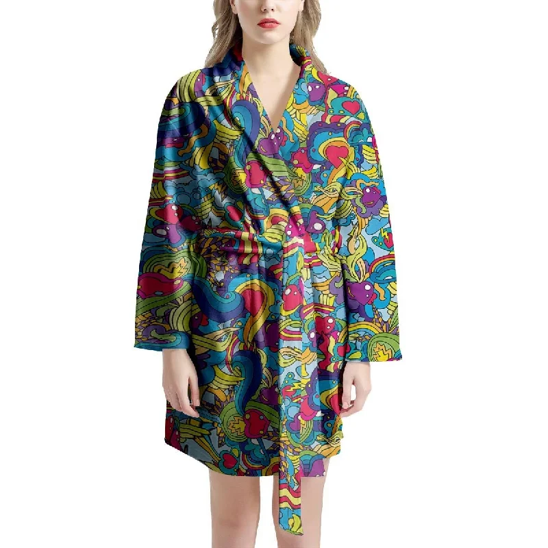 Valentine Heart Hippie Trippy Women's Robe