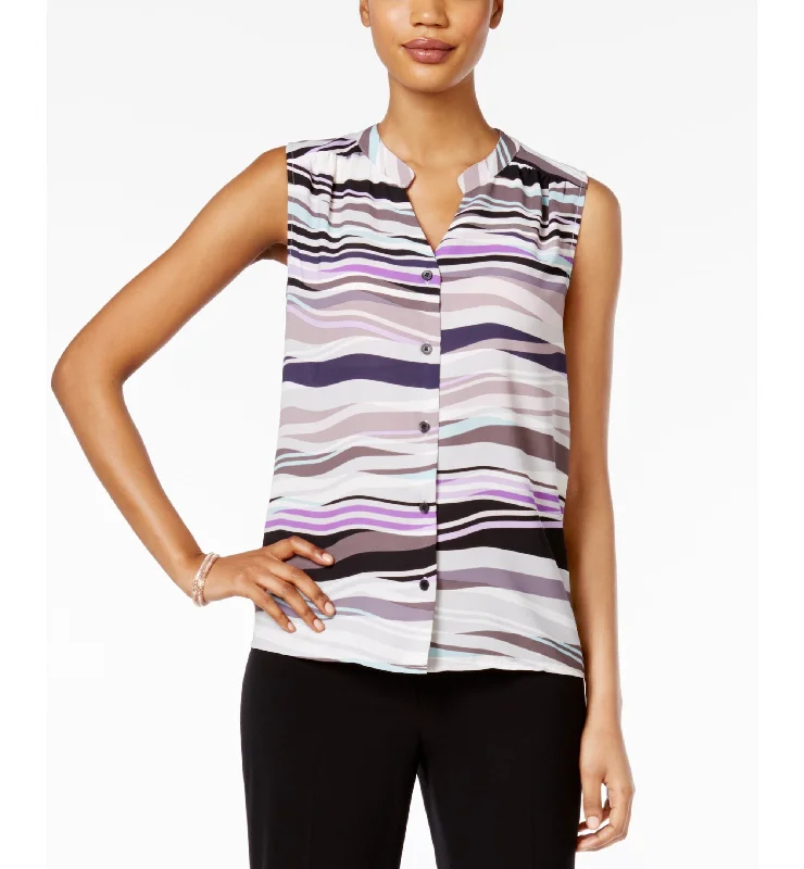 Nine West Sleeveless Printed Blouse