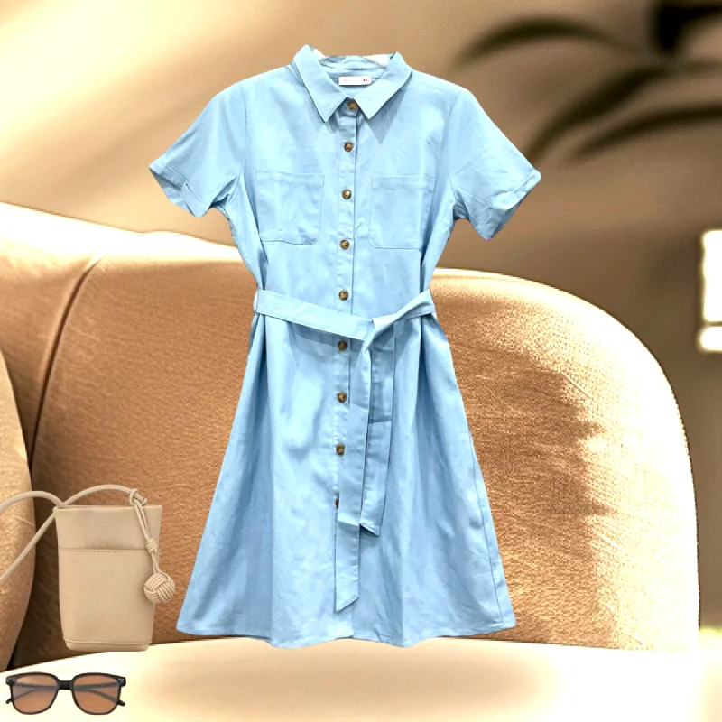 Patch Casual Denim Dress