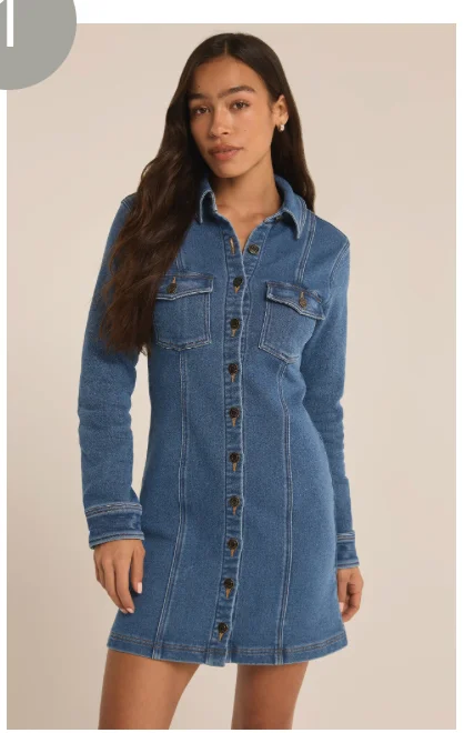 Z SUPPLY CANDICE KNIT DENIM DRESS